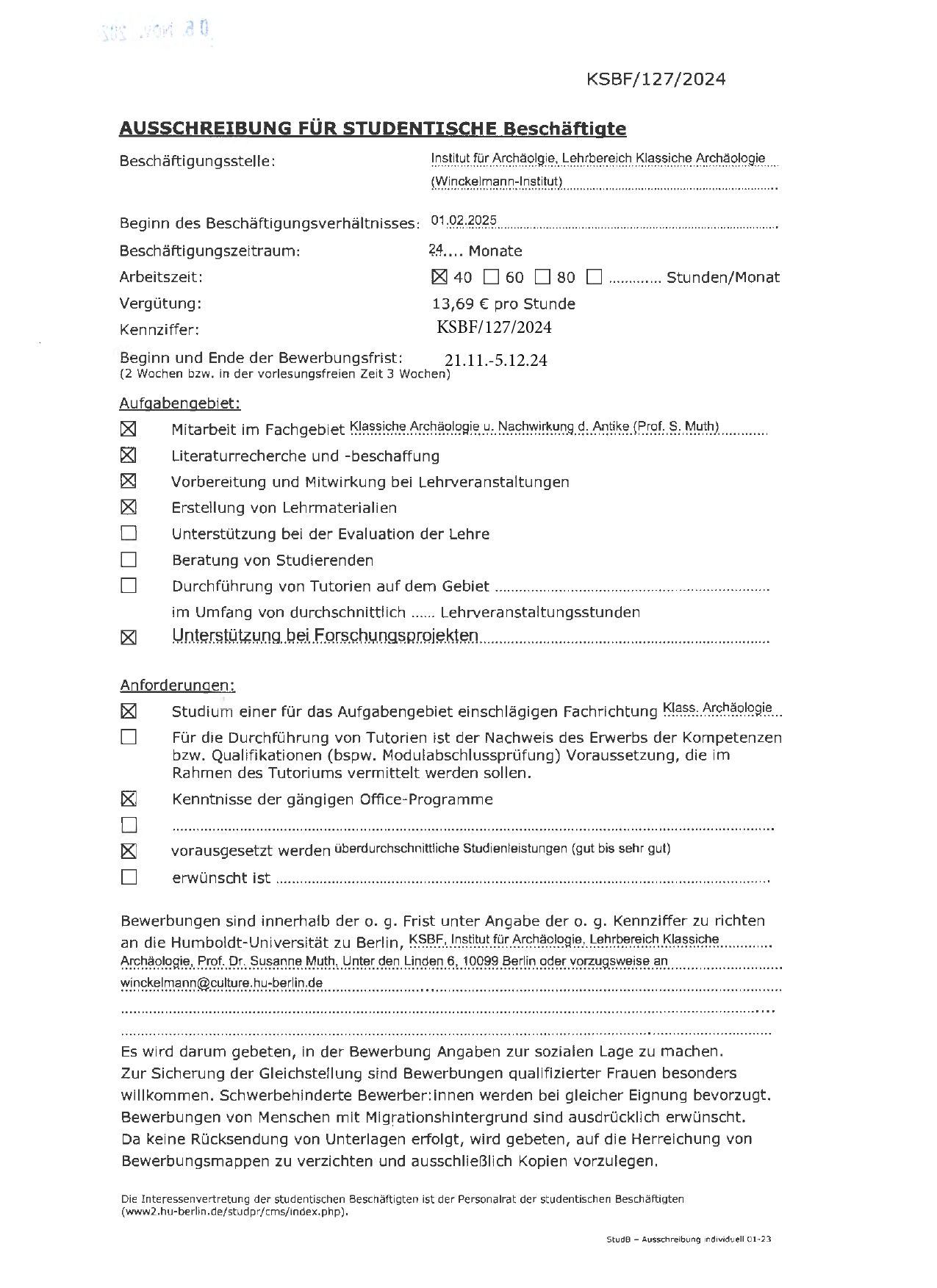 Ausschreibung KSBF-127-2024