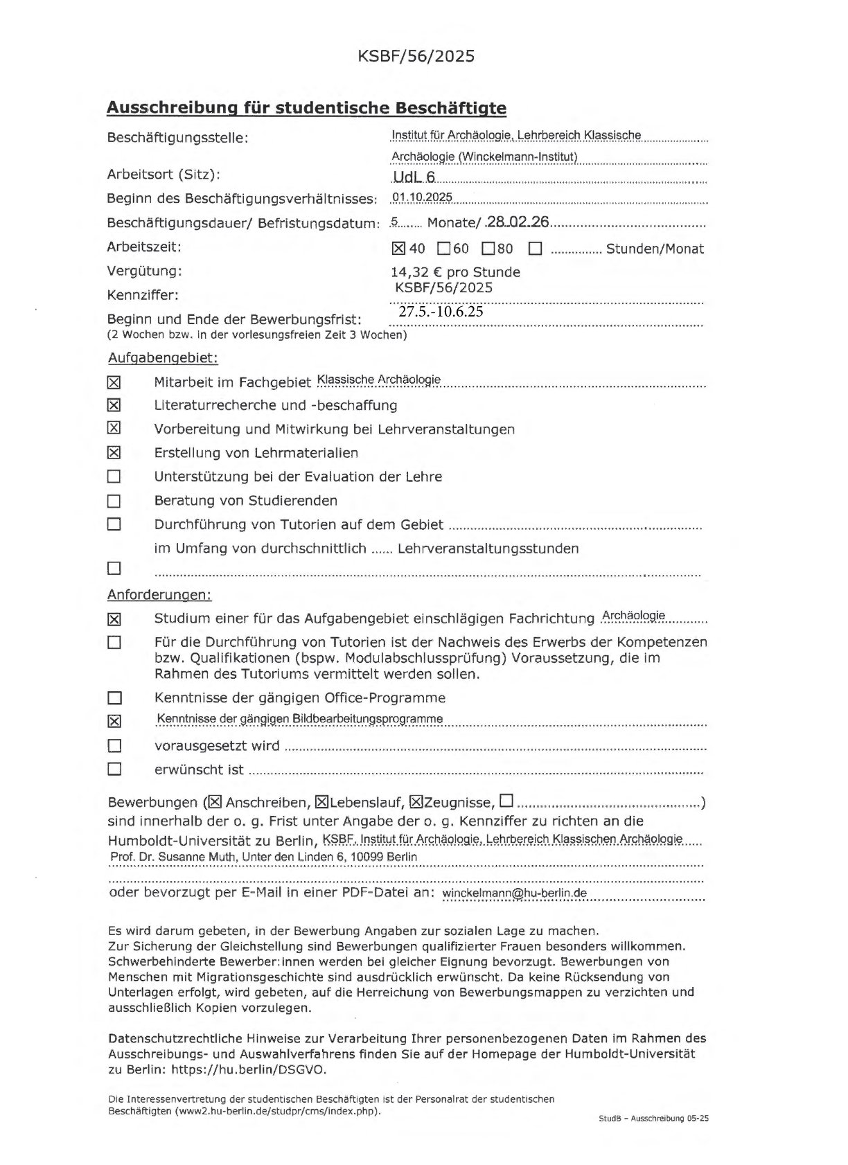 Ausschreibung KSBF-56-2025