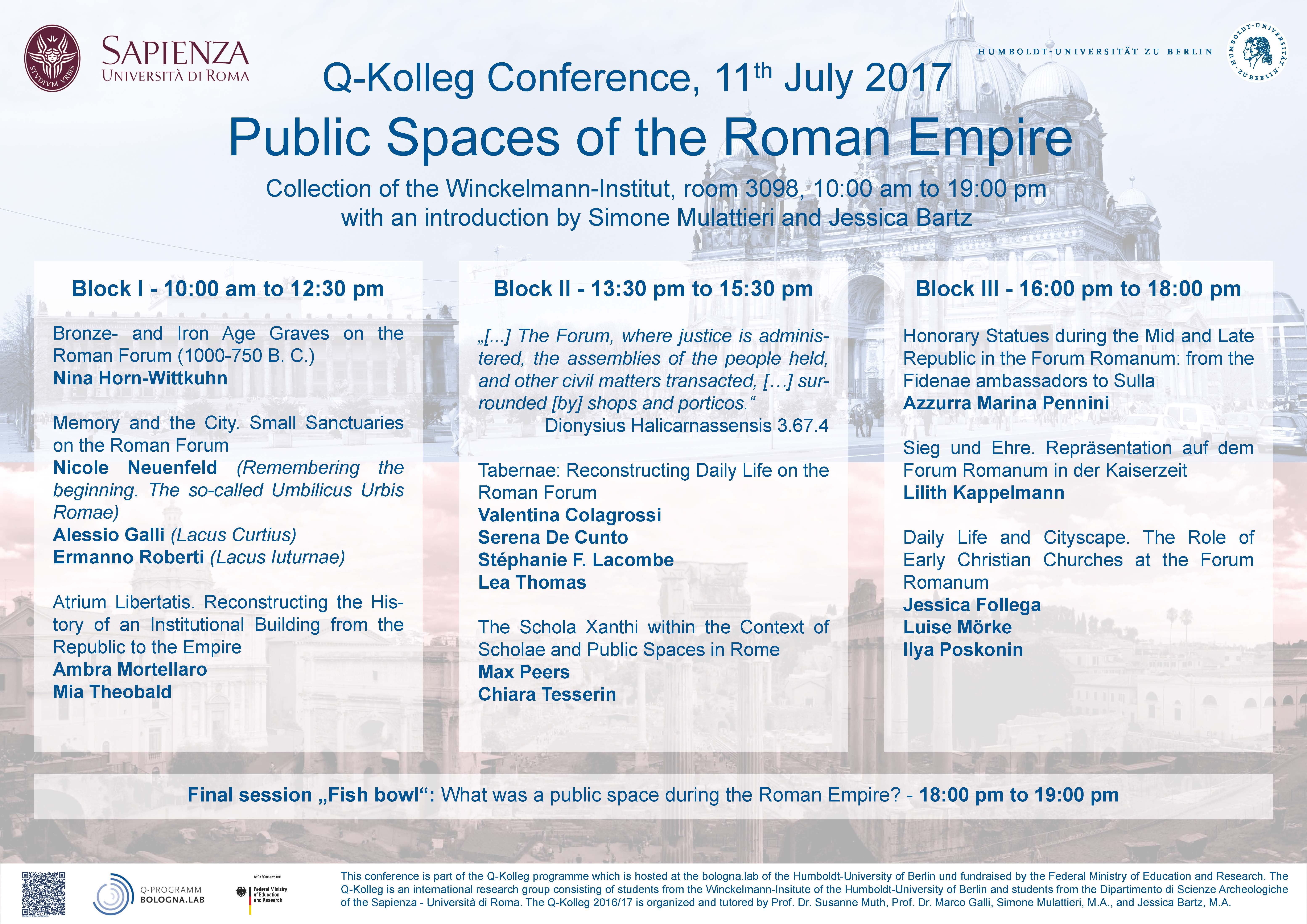 Plakat Q Kolleg Rom Berlin Conference 11 07 2017